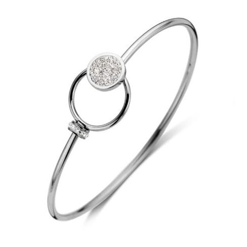 Victoria Silberfarbiges Armband mit weißen Steinen