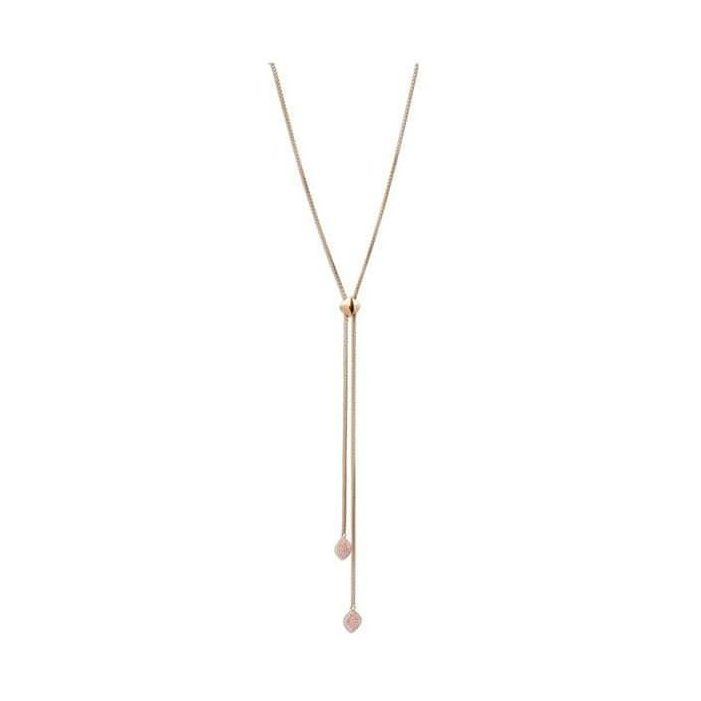 Victoria Rosegoldfarbene Halskette mit rosa Stein