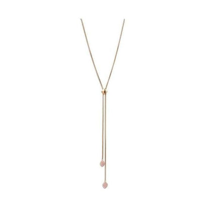Victoria Rosegoldfarbene Halskette mit rosa Stein