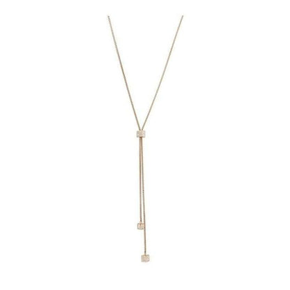 Victoria Roségoldfarbene weißer Steinkuben Kette