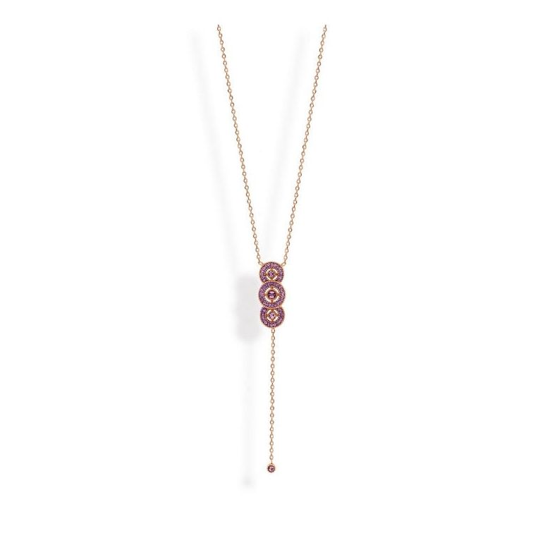 Victoria Rosegold-farbene rosa Stein-Halskette