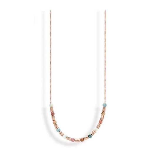 Victoria Rose goldfarbene bunte Perlenkette