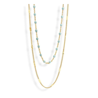 Victoria Goldfarbene Blaue Perlenkette