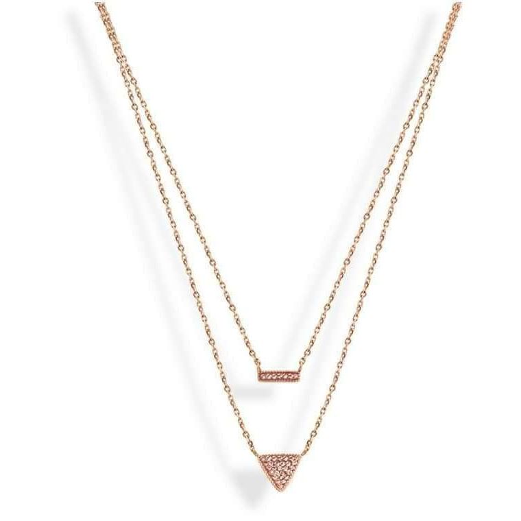 Victoria Rosegold rosafarbene Stein Halskette