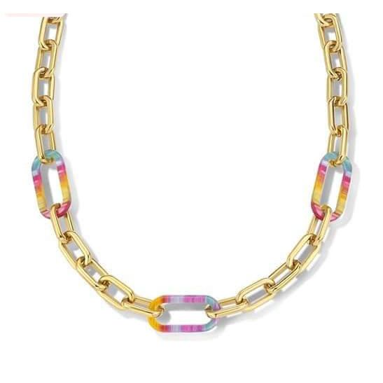 Victoria Goldfarbene Bunte Halskette