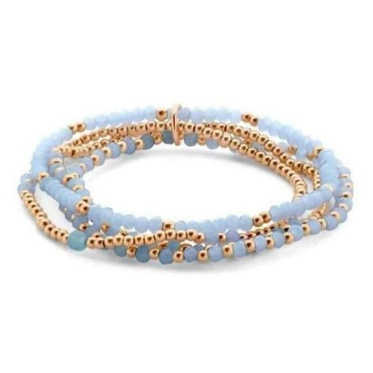 Victoria Rosegoldfarbiges blaues Perlenarmband