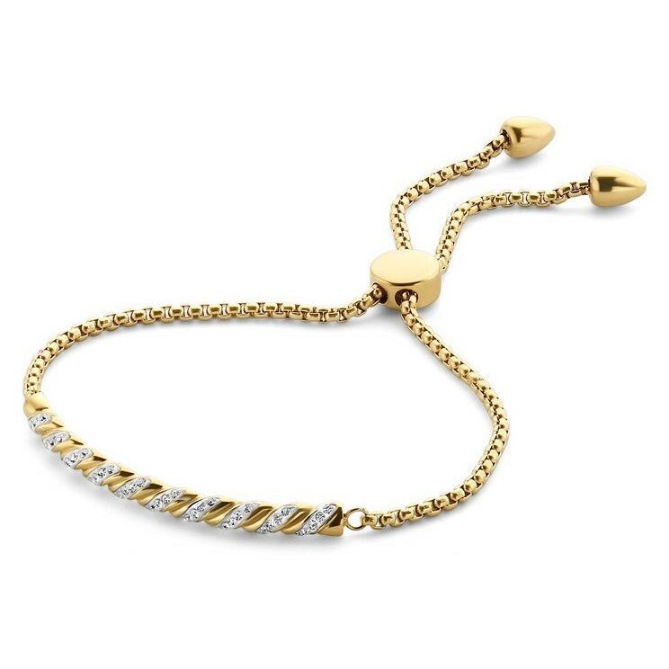 Victoria Goldfarbene Armband mit weißen Steinen