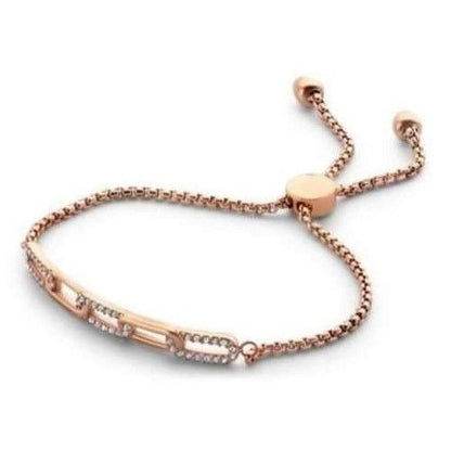 Victoria Roségoldfarbenes Armband mit weißen Steinen