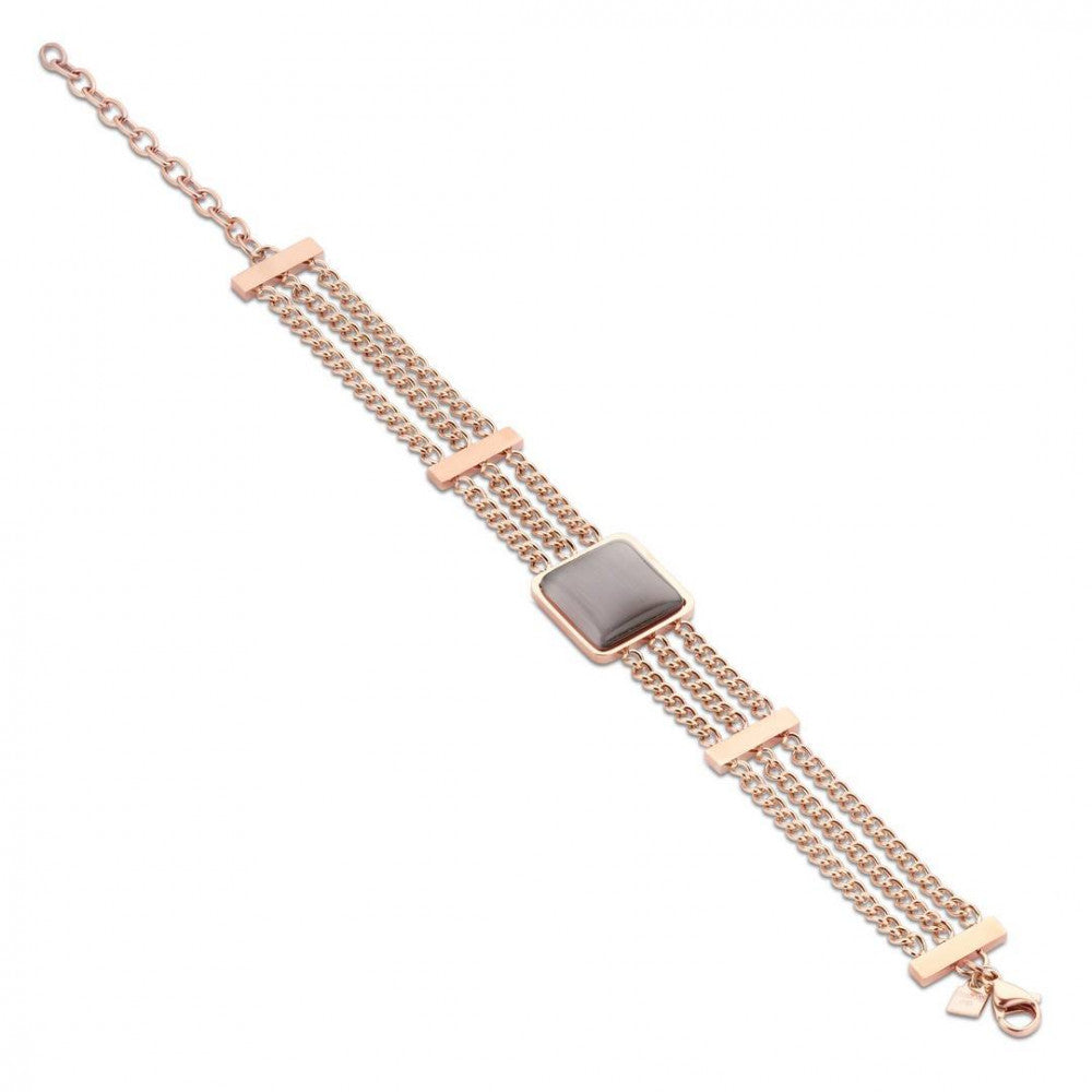 Victoria Rosegoldfarbener brauner Steinarmband
