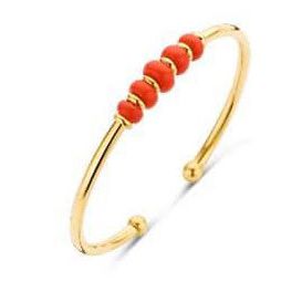 Victoria Goldfarbener Armband mit roten Perlen