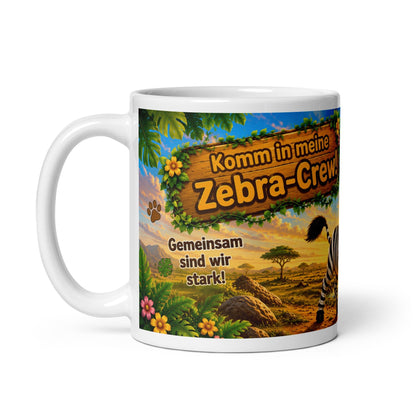Zebra Kinder Tasse 330 ml Keramik – Zebra-Crew Motiv – Rundumdruck | World-for-Children