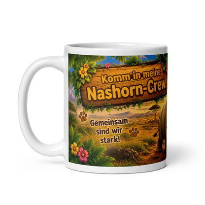Nashorn Kinder Tasse 330 ml Keramik – Nashorn-Crew Motiv – Rundumdruck | World-for-Children