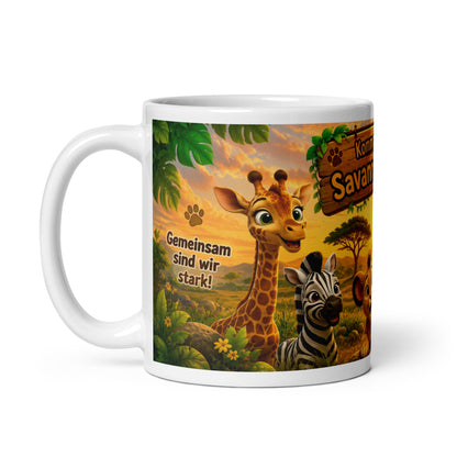 Savannen Kinder Tasse 330 ml Keramik – Tier-Crew Motiv – Rundumdruck | World-for-Children