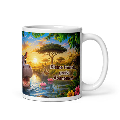 Flusspferd Kindertasse 330 ml – Keramiktasse für Kinder | Exklusives World-for-Children Design